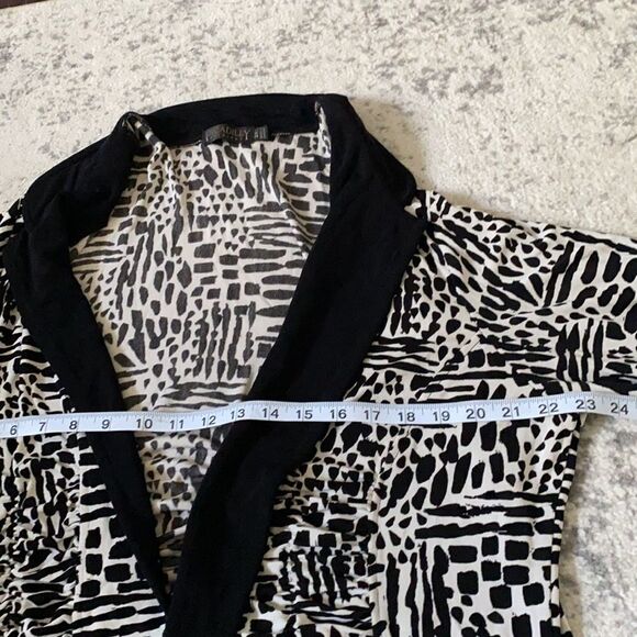 Piccadilly Fashions size 2X open front jacket / blazer made in Canada cool print - Picture 7 of 9